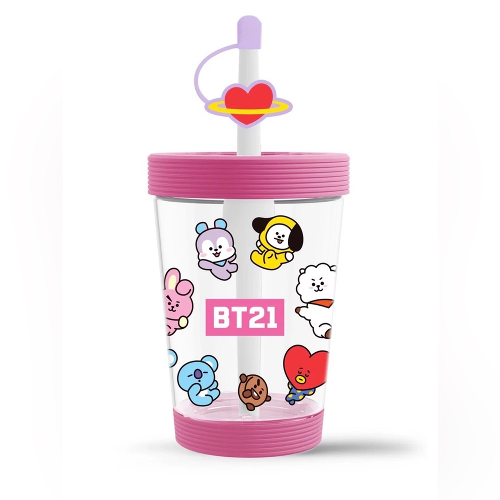 BT21 Miniso Pink Plastic Tumbler